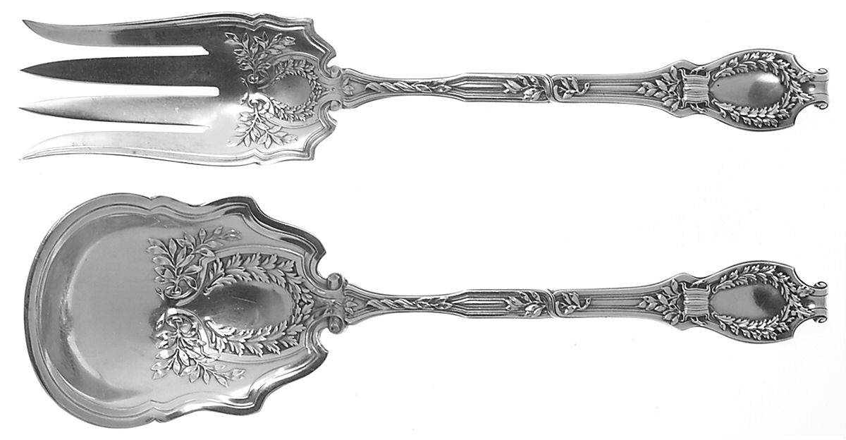Du Barry (Sterling, 1901) (2 Pc) Solid Salad Set by Durgin-1