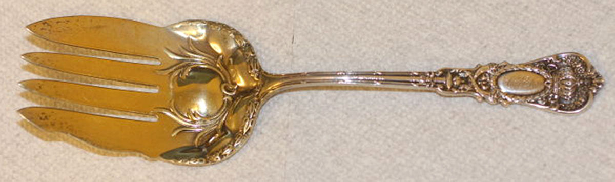 Empire (Sterling, 1895) Small Solid Fish Serving Fork by Durgin-1