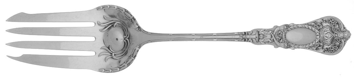 Empire (Sterling, 1895) Large Solid Cold Meat Serving Fork by Durgin-1