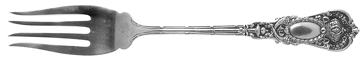 Empire (Sterling, 1895) Small Solid Cold Meat Serving Fork by Durgin-1