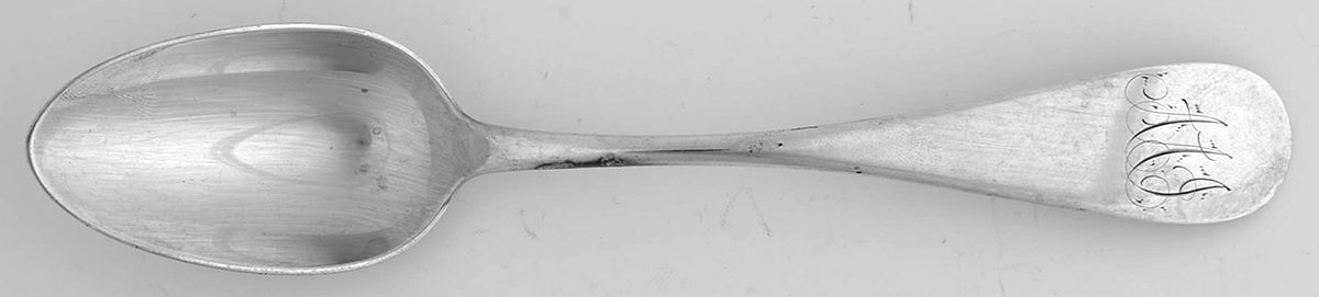 English Antique (Sterling, 1887) Monogrammed Oval Dessert/Soup Spoon by Durgin-1