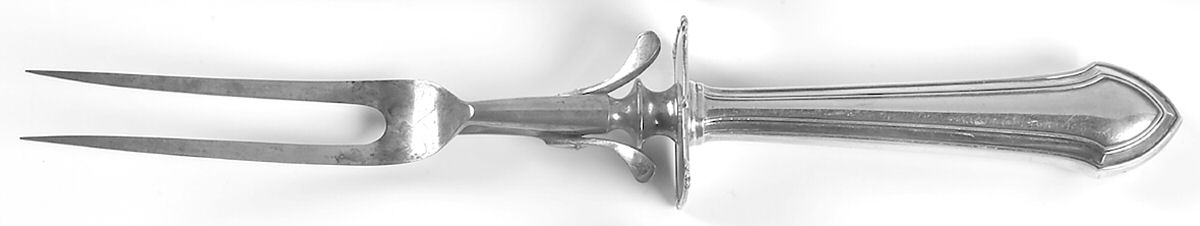 Essex (Sterling, 1911) Large Stainless-Prong Roast Carving Fork by Durgin-1