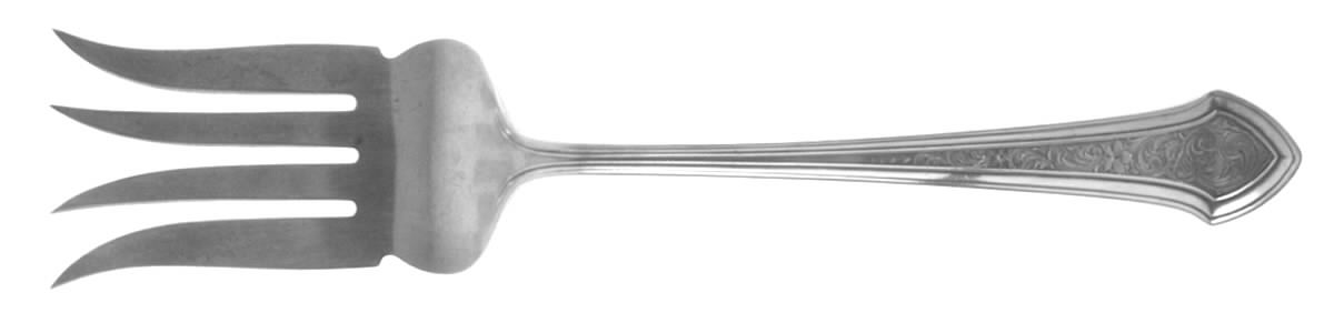 Essex No.5-Engraved (Sterling, 1911) Solid Salad Serving Fork by Durgin-1