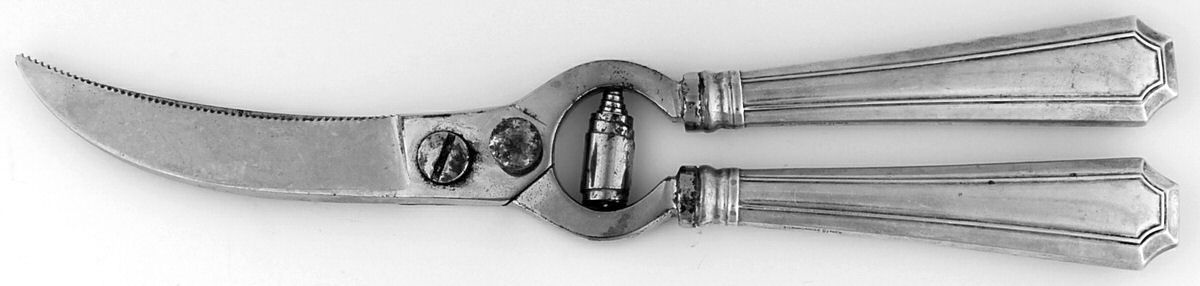 Fairfax No.1-Engraved (Sterling, 1910, No Monos) Poultry Shears with Stainless Blades by Durgin-1