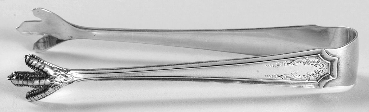 Fairfax No. 2-Engraved (Sterling, 1910) Bon Bon Tongs by Durgin-1