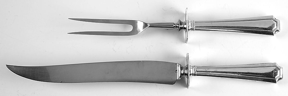 Fairfax (Sterling, 1910) Large 2-Piece Roast Carving Set w/ Stainless Blade by Durgin-1