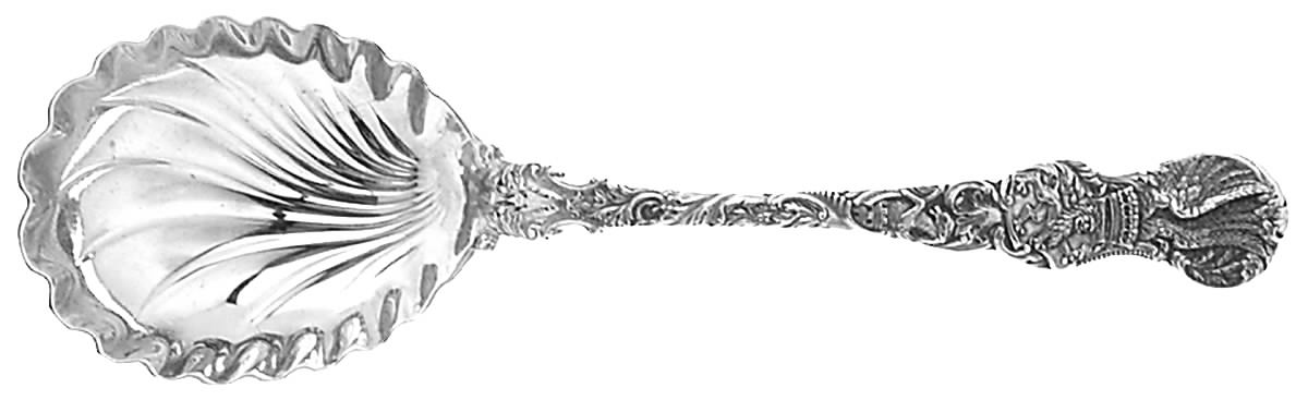 Heraldic (Sterling, 1888) Small Solid Berry/Casserole Spoon by Durgin-1