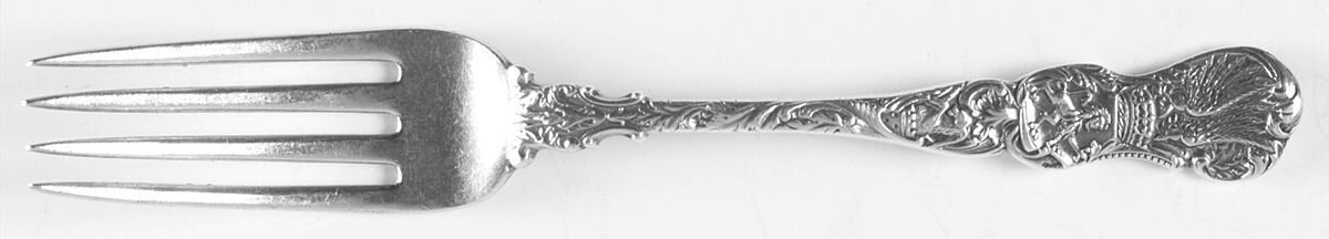 Heraldic (Sterling, 1888) Solid Youth Tea Fork by Durgin-1