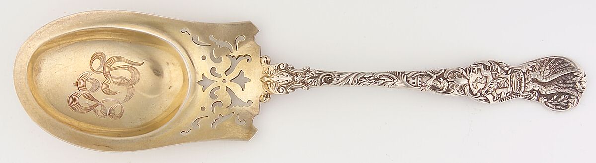Heraldic (Sterling, 1888) Poached Egg Server, Solid Piece by Durgin-1