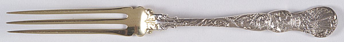 Heraldic (Sterling, 1888) Strawberry Fork by Durgin-1