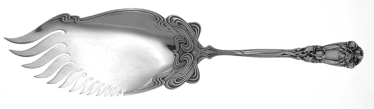 Iris (Sterling, 1900, No Monograms) Solid Macaroni Server by Durgin-1