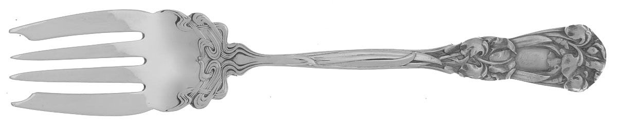 Iris (Sterling, 1900, No Monograms) Small Individual Solid Fish/Salad Fork by Durgin-1