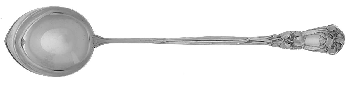 Iris (Sterling, 1900, No Monograms) Long Handle Chocolate Muddler Spoon by Durgin-1