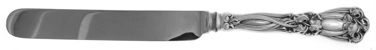 Iris (Sterling, 1900, No Monograms) Blunt Hollow Handle Knife W/Bolster by Durgin-1