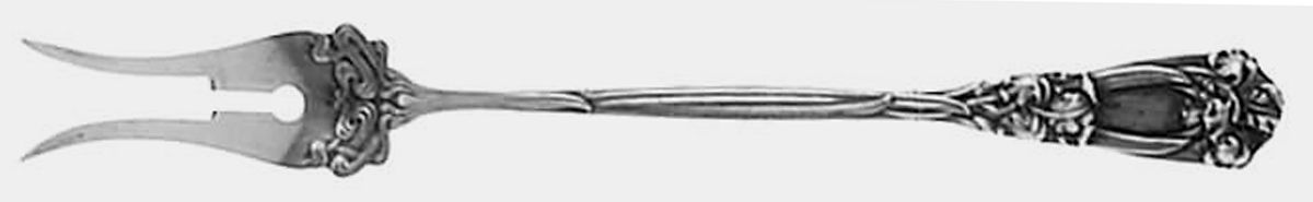 Iris (Sterling, 1900, No Monograms) Two-Tine Butter Pick by Durgin-1
