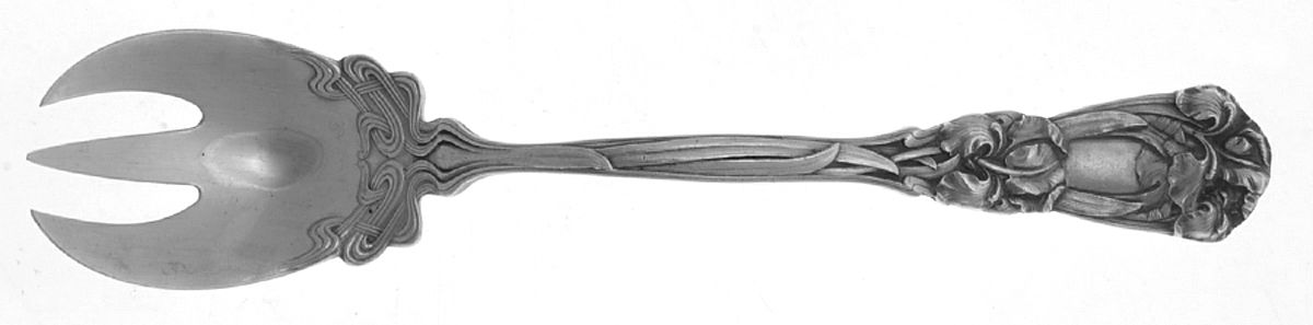 Iris (Sterling, 1900, Monograms) Ice Cream Fork by Durgin-1