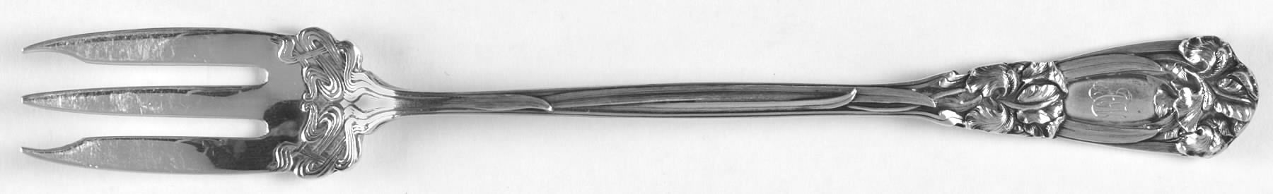 Iris (Sterling, 1900, No Monograms) Oyster Fork by Durgin-1