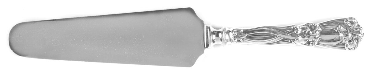 Iris (Sterling, 1900, No Monograms) Cake Knife with Silverplate Blade by Durgin-1