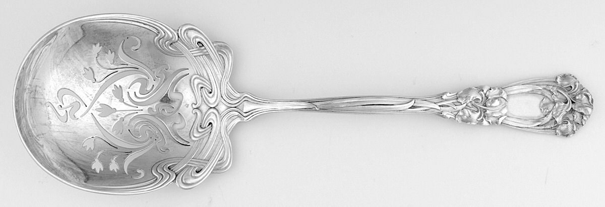 Iris (Sterling, 1900, No Monograms) Ice Serving Spoon Large by Durgin-1