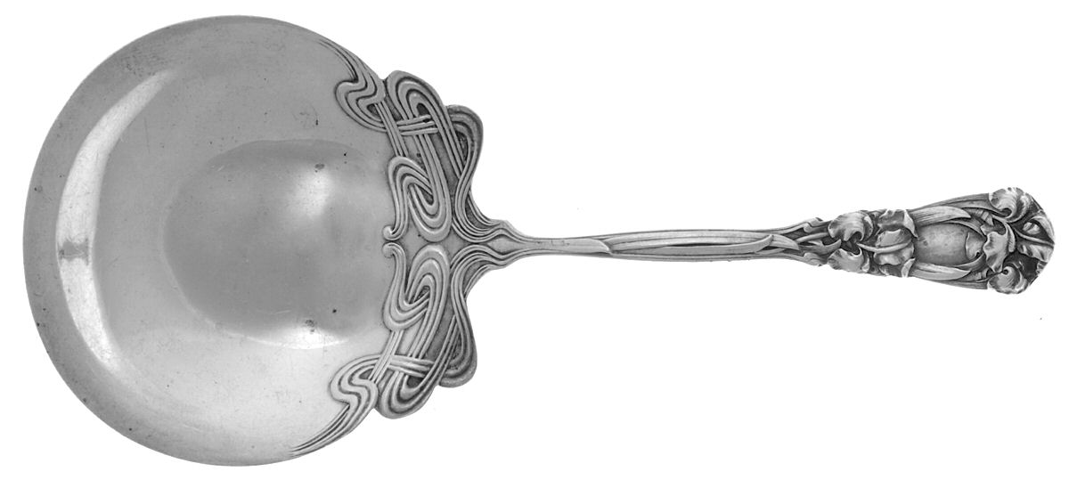Iris (Sterling, 1900, No Monograms) Solid Bon Bon Spoon by Durgin-1