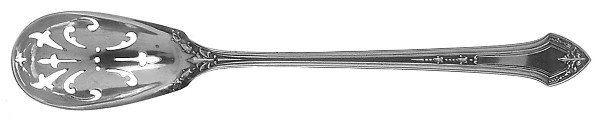 Lenox (Sterling, 1912) Pierced Bowl Short Handle Olive Spoon by Durgin-1