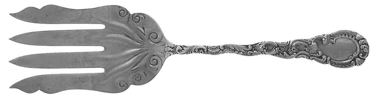 Louis XV (Sterling, 1891) Small Solid Fish Serving Fork by Durgin-1