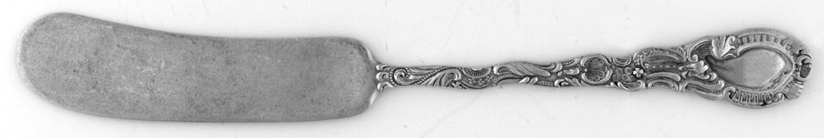 Louis XV (Sterling, 1891) Flat Handle Butter Spreader by Durgin-1