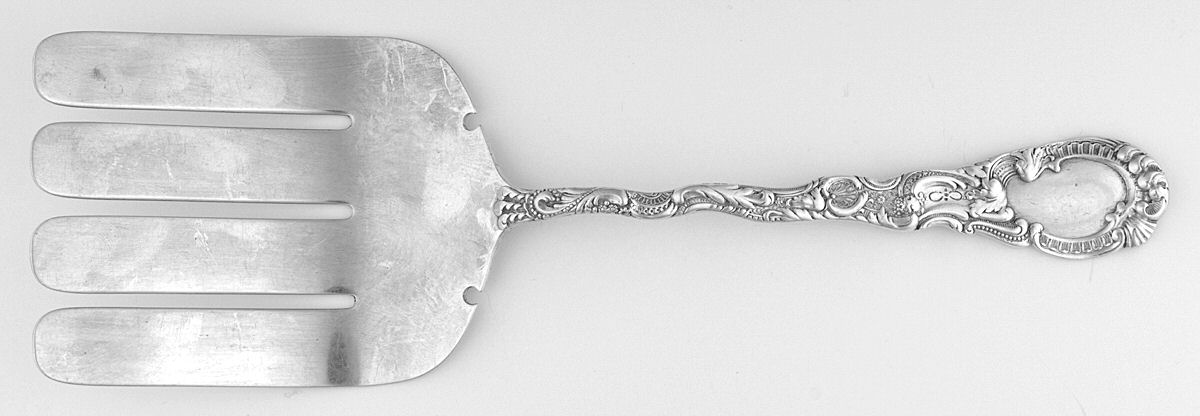 Louis XV (Sterling, 1891) Large Solid Asparagus Serving Fork by Durgin-1
