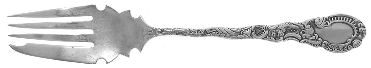 Louis XV (Sterling, 1891) Large Individual Solid Fish/Salad Fork by Durgin-1