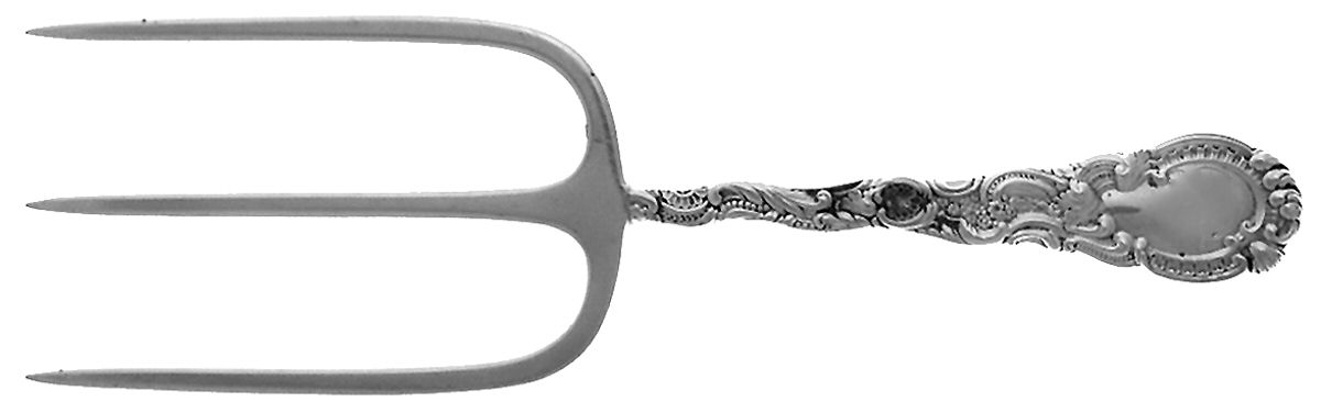 Louis XV (Sterling, 1891) Solid Toast Serving Fork by Durgin-1