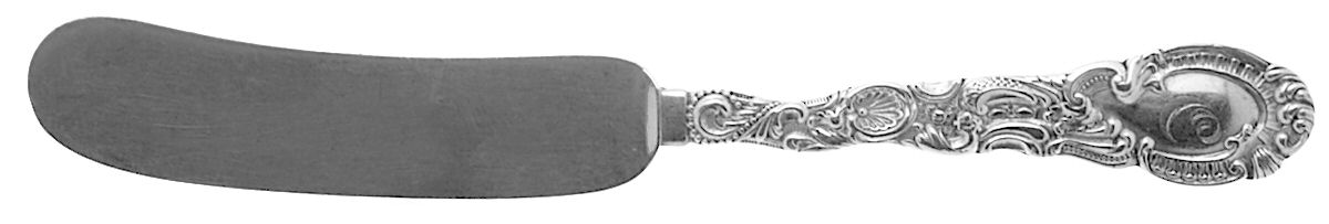 Louis XV (Sterling, 1891) Large Flat Handle Butter Spreader by Durgin-1