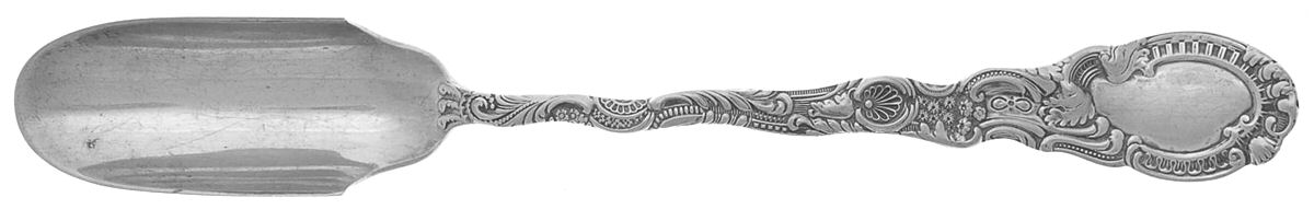 Louis XV (Sterling, 1891) Solid Large Cheese Scoop by Durgin-1