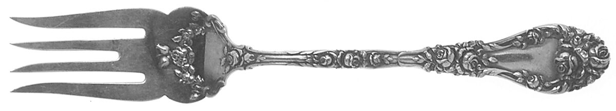 Marechal Niel (Sterling, 1896) Small Solid Cold Meat Serving Fork by Durgin-1