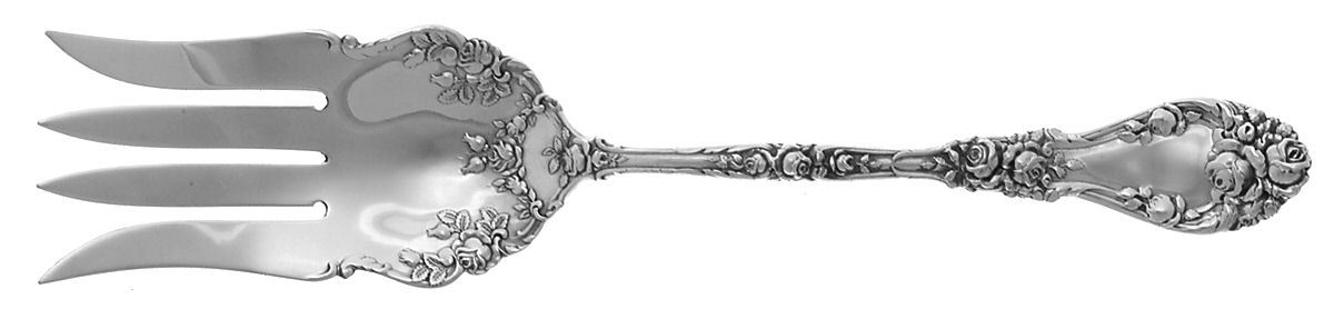 Marechal Niel (Sterling, 1896) Solid Salad Serving Fork by Durgin-1