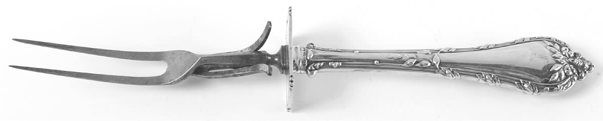 Madame Royale (Sterling, 1897) Large Stainless-Prong Roast Carving Fork by Durgin-1