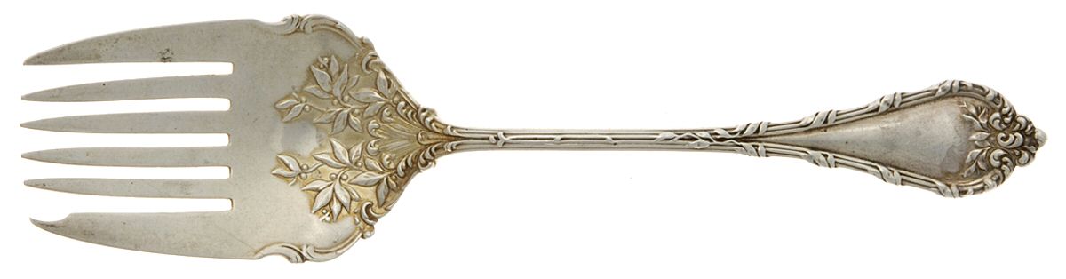 Madame Royale (Sterling, 1897) Large Solid Tined Sardine Serving Fork by Durgin-1