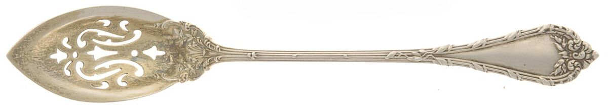 Madame Royale (Sterling, 1897) Pierced Bowl Short Handle Olive Spoon by Durgin-1