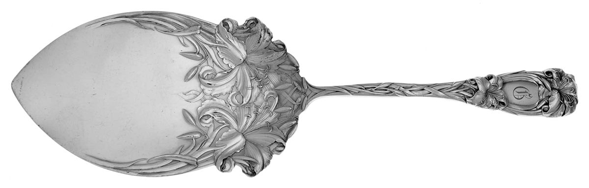New Art (Sterling, 1899) Large Solid Pie Knife by Durgin-1