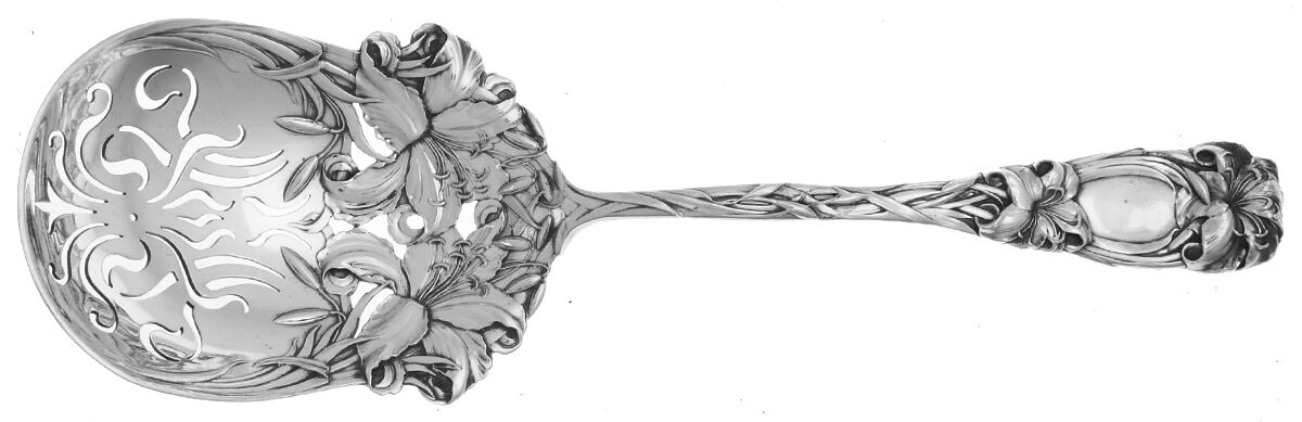 New Art (Sterling, 1899) Ice Serving Spoon Large by Durgin-1
