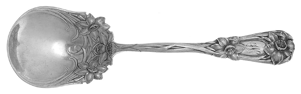 New Art (Sterling, 1899) Monogram Sugar Spoon by Durgin-1