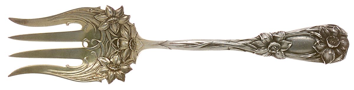 New Art (Sterling, 1899) Small Chipped Beef Fork by Durgin-1