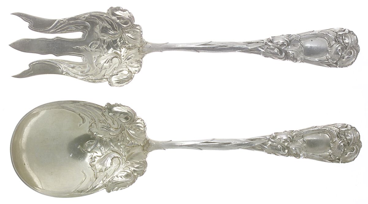 New Art (Sterling, 1899) (2 Pc) Solid Salad Set by Durgin-1