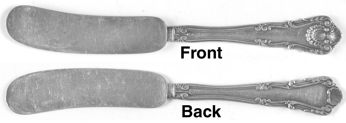 New Queens (Sterling, 1900) Large Flat Handle Butter Spreader by Durgin-1