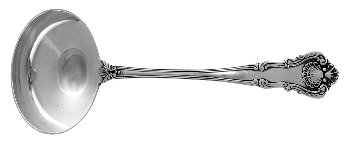 New Queens (Sterling, 1900) Solid Piece Cream Ladle by Durgin-1