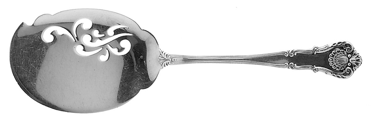 New Queens (Sterling, 1900) Small Pierced Solid Croquette Server by Durgin-1