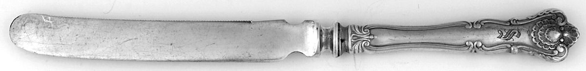 New Queens (Sterling, 1900) Orange Knife with Silverplate Blade by Durgin-1