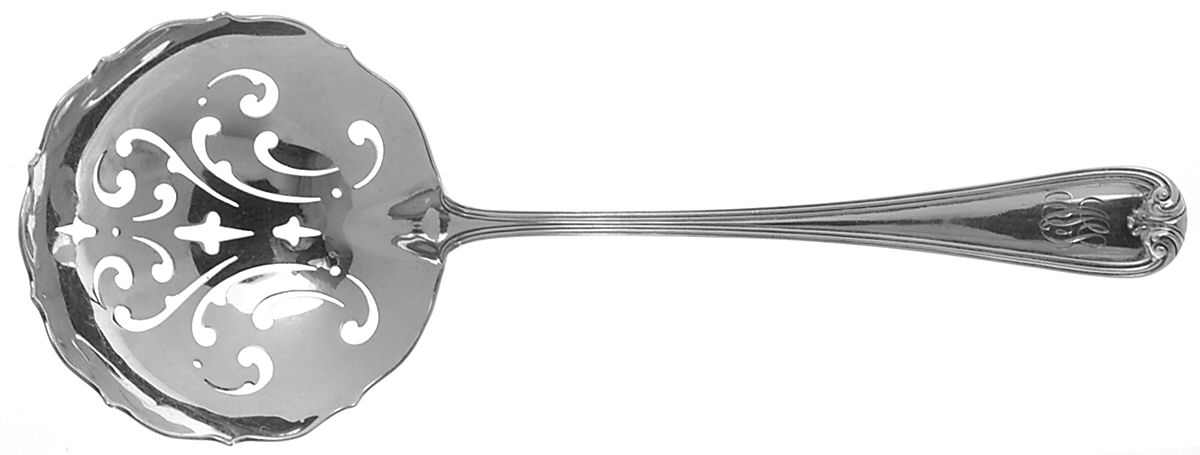 New Standish (Sterling, 1905) Large Pierced Pea Serving Spoon by Durgin-1