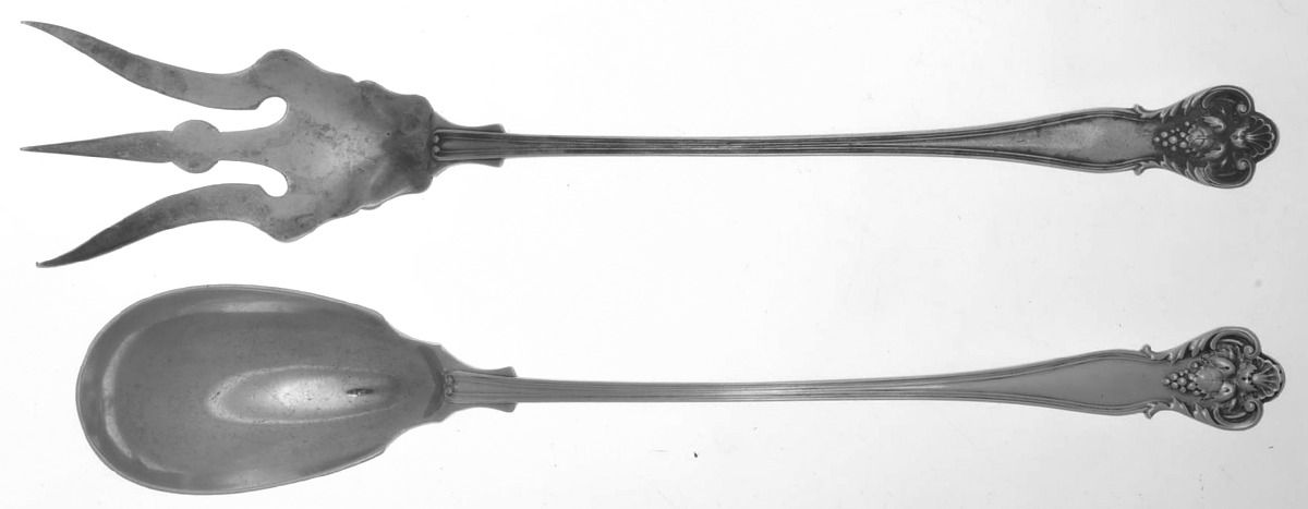 New Vintage (Sterling, 1904) 2 Pc Large Lettuce Serving Set by Durgin-1