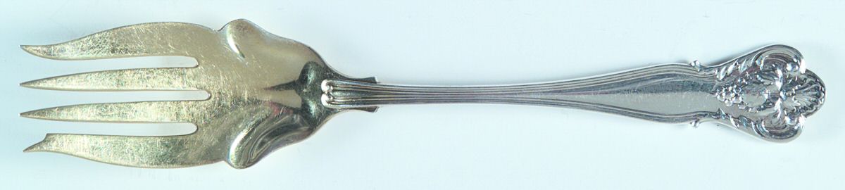 New Vintage (Sterling, 1904) Small Solid Cold Meat Serving Fork by Durgin-1