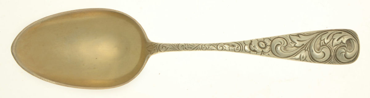 Scroll (Sterling, 1886, No Monograms) Solid Serving Spoon by Durgin-1